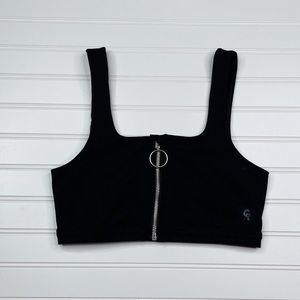 Good American Warrior Zip Bra Black Women’s Size 2